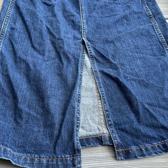 JCrew denim skirt, pencil, slit in front, midi, dark wash, size 24 - Picture 3 of 9
